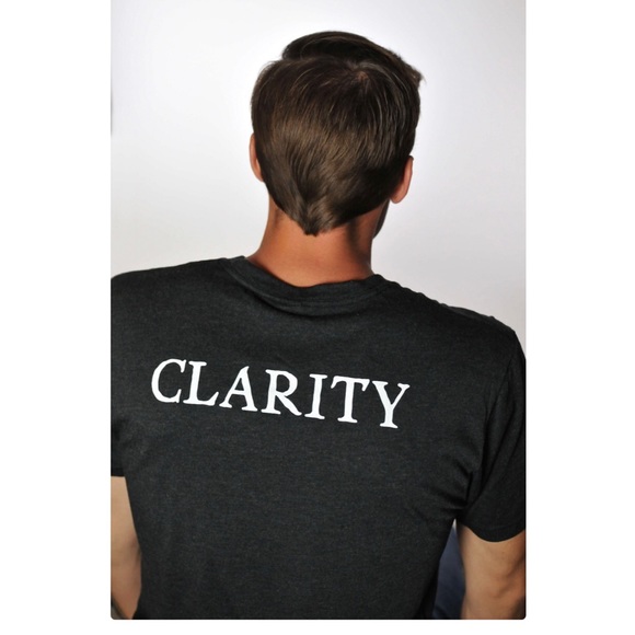 Clarity Men’s Short Sleeve Graphic T-Shirt - Silkscreen Brand and Logo - Black - Picture 7 of 8